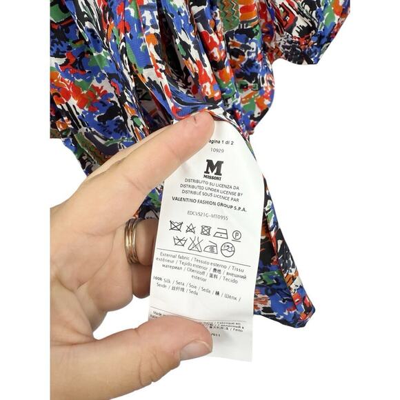 M Missoni 100% Silk Printed Kimono Belted Tunic Top Coverup Size Large New - Picture 6 of 10